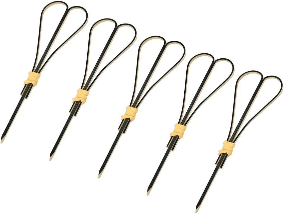 Bamboo Knot Cocktail Picks 100pcs Disposable Martini Picks Fruit Appetizer Toothpicks Scissor