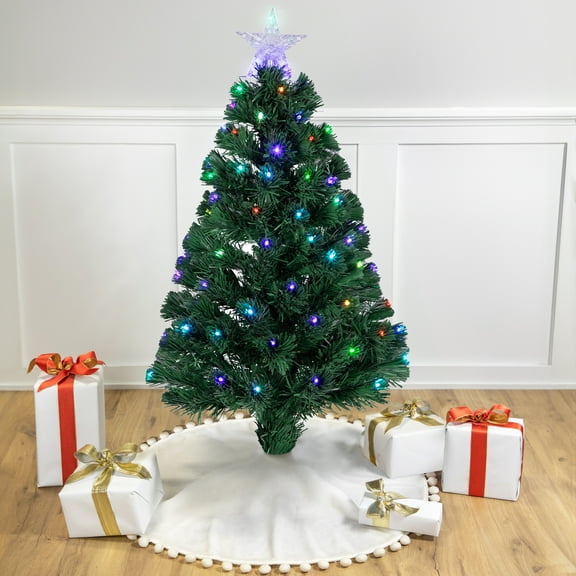 Northlight Pre-Lit Medium Fiber Optic Artificial Christmas Tree - 4' - Multicolor LED lights