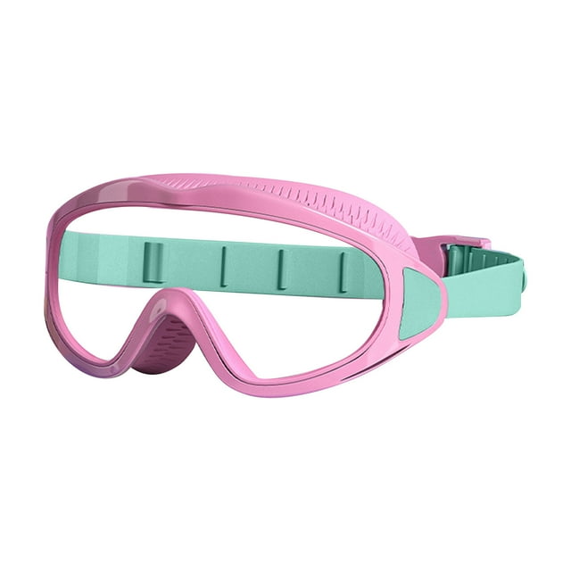 Deeceymbur Waterproof Swimming Goggles Cap HD Large Frame UV Protection Adjustable Strap for Ages 6-14