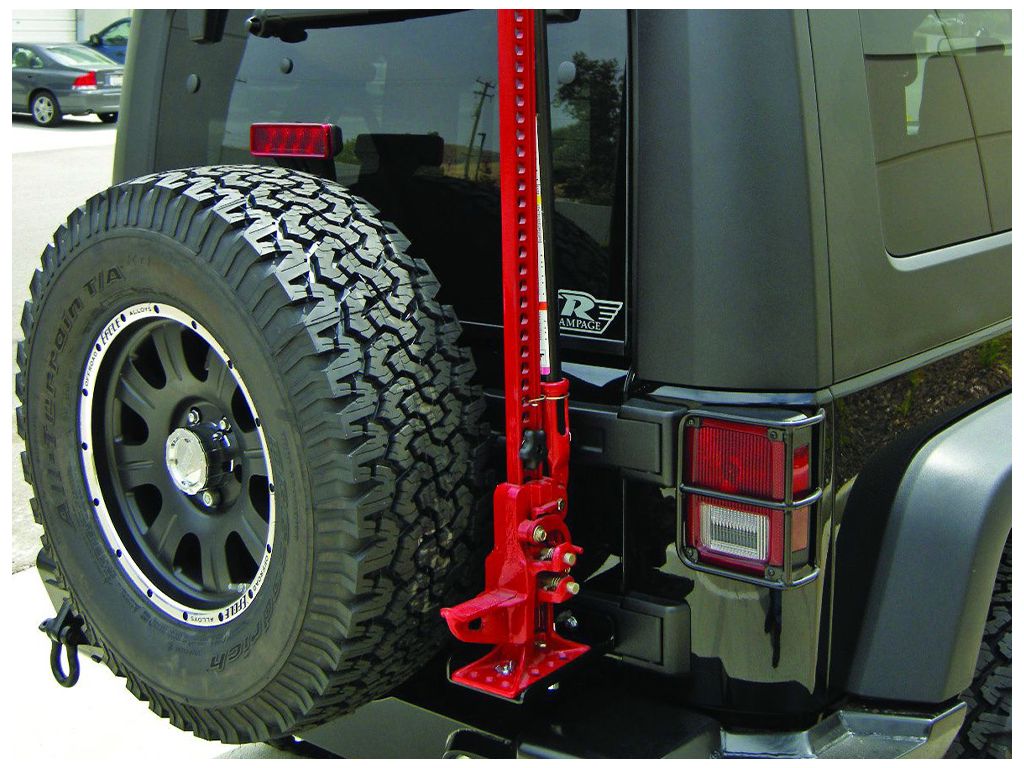Rampage by RealTruck Hi-Lift Jack Mount | Black | 86612 | Compatible with 2007 - 2018 Jeep Wrangler JK