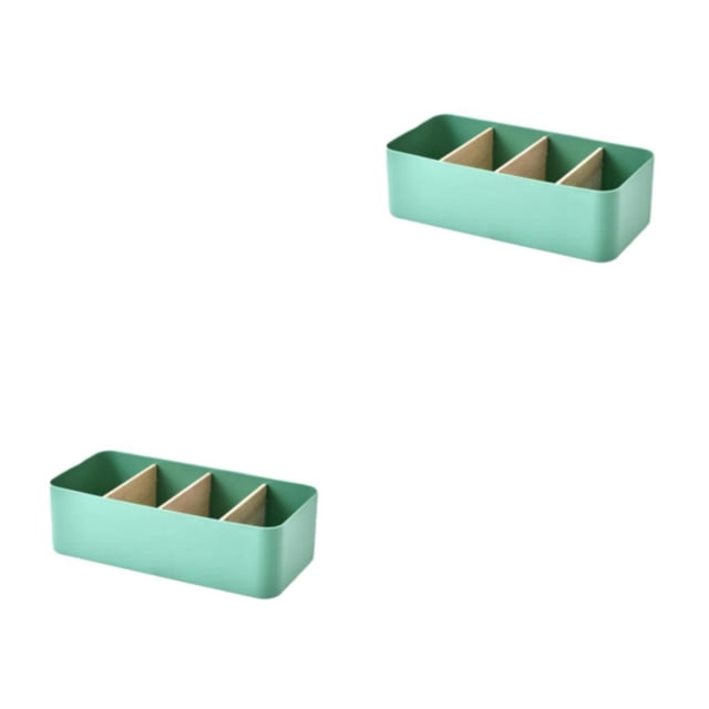 ZheElen Home Organizer Ladder Layered Detachable Partition Wide Application Strong Practicality Plastic Storage Box Durable green Rectangular 2Set