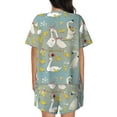thumbnail image 3 of Bixox Women's Cute Farm Birds Printed Pajama Set 2 Piece Lounge Set Top and Shorts Soft Pajamas, Shorts with Pockets, 3 of 7