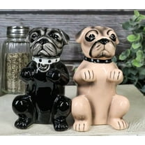 Adorable Black And Tan Begging Love Puppy Pugs Dogs Salt And Pepper Shakers Set