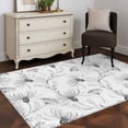 thumbnail image 3 of Gray Flowers Area Rug 4x6 FT, Non Slip Kids Room Carpet, Abstract Floral Plants Pastoral Rustic Washable Soft Floor Carpet Non-Shedding Throw Rug for Dorm Kitchen Study Room Home Office Bedside, 3 of 9