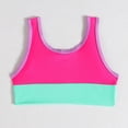 thumbnail image 5 of Ticikt Girls Two Piece Color Block Swimsuit with Wide Shoulder Strap Bikini Sets with Chest Pad,Color:Hot Pink,Size:7-8 Years, 5 of 8