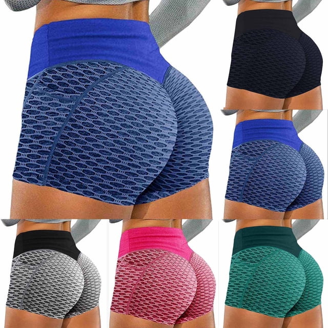 Jacenvly New Yoga Shorts for Women Summer New Style Multicolor High Waisted Yoga Shorts Lightweight Elastic Waist Womens Shorts Athletic
