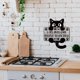 thumbnail image 5 of Letrero de hojalata vintage con diseño de gato negro: "Los gatos son bienvenidos, tolerados". Decoración de pared divertida con diseño de gato., 5 of 9