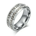 thumbnail image 5 of EOEMY Double Rowes Aaa Cz Wedding Ring Women'S Stainless Steel Engagement Band Sz 5-12, 5 of 8