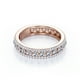 thumbnail image 3 of JeenMata Alianza de Boda de Eternidad con Doble Pavé de Moissanita de Talla Brillante Redonda de 0,75 Quilates Chapada en Oro Rosa de 18 K sobre Plata, 3 of 6