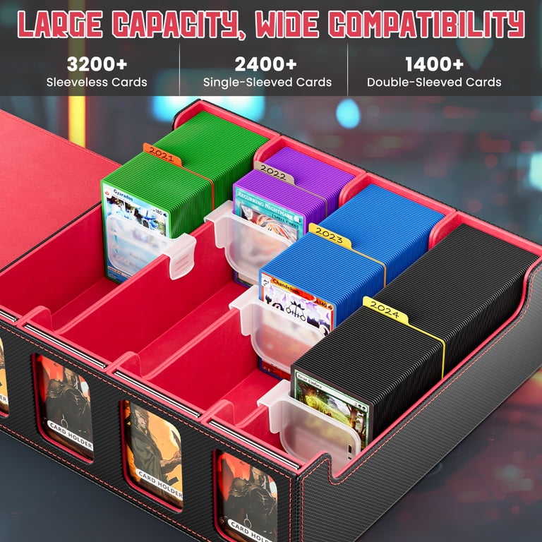 UQN UQN Trading Card Storage Box, 3200+ MTG Deck Box, Magnetic PU