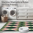 thumbnail image 5 of ODIKA 6'x9' Machine Washable Non-Slip Area Rug, Modern Interlocking Design Featuring Forest and Olive Tones High Traffic Rug with Pad, Pink, 343409, 5 of 8