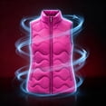 thumbnail image 5 of Women's Plus Size Puffer Vest Lightweight Packable Wave-Quilted Stand Collar Sleeveless with Carry Bag Vest, 5 of 8