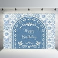 thumbnail image 2 of Mexican Happy Birthday Backdrop Blue Mexican Papel Picado Backdrop Banner Fiesta Themed Photography Background for  Birthday Party Fiesta Supplies, 2 of 3