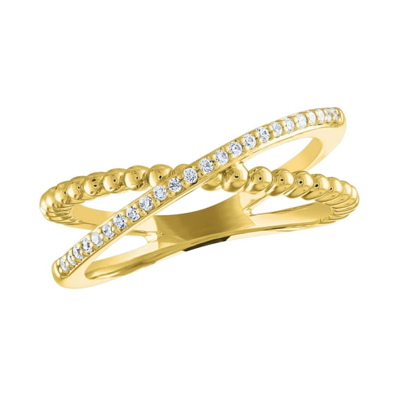 Gemspirations 1/10 cttw Diamond Fashion Ring Sterling Silver 14K Yellow Gold Plated