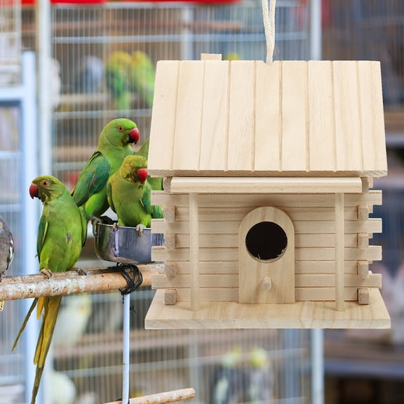 MLINS Wooden Birdhouse Nesting Cage Outdoor Wood Birdhouse Garden Parrot Nest