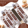 thumbnail image 3 of Sandalwood Incense Sticks - Incienso de Sándalo - Total 120 Insence-Sticks - 6 Packs of 20 Insense - Inciensos - Inscents - Natural Non Toxic Ingredients - Incents - Incence - Inscense - Insents, 3 of 8