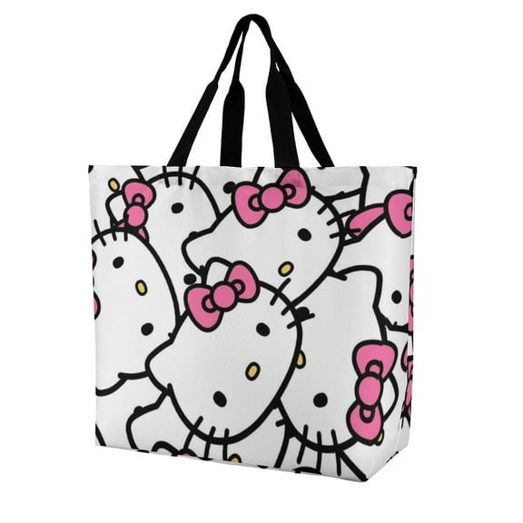 Hello Kitty Tote Bag For Women, Shoulder Bags Big Reusable Grocery Handbag For Shopping Picnic Work Beach