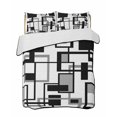 thumbnail image 2 of Black Grey Geometric Full Size Down Alternative Comforter, Lightweight Comforter Quilt Bedding Set with Pillow Shams Modern Abstract Art White All Seasons Bed Comforter Duvet Insert 78"x90", 2 of 7