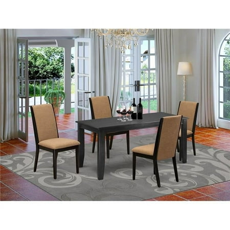 East West Furniture Dining Room Set Black DULA5-BLK-47