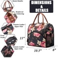 thumbnail image 5 of Lunch Bag for Women Insulated Thermal Lunch Box Leak Proof Lunch Tote Bag Dark Blue Peony Container Cooler Totes, 5 of 8