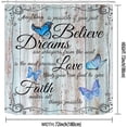 thumbnail image 2 of Blue Butterfly Shower Curtain, Inspirational Quotes Shabby Chic Country Vintage Barnwood Rustic Farmhouse Bathroom Decor Waterproof Cloth Fabric Shower Curtain, 72 X 72 Inch, Dreams Love Faith, 2 of 6