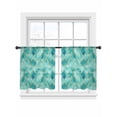 thumbnail image 2 of Teal Geometric Semi Sheer Curtains 54 Inch Length 2 Panels Set, Modern Morocco Abstract Art Sheer Kitchen Curtain Privacy Voile Window Curtain for Living Room Bedroom Rod Pocket Drapes, 2 of 7