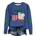 thumbnail image 3 of AherBiu Chandails en Molleton de la Saint-Patrick pour Femmes Col Rond Manches Longues Imprimé Trèfle Doublé en Polaire Vêtements de Printemps, 3 of 4