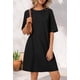 thumbnail image 4 of Vestido MEROKEETY para mujer 2025, verano, manga corta, negro, S, 4 of 9