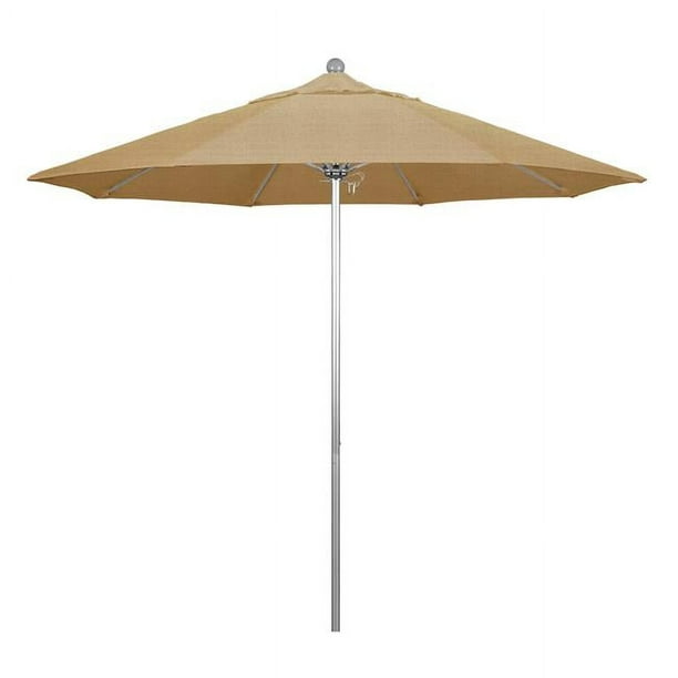 California Umbrella ALTO908002-8318 9 Pi Marché en Fibre de Verre Poulie Parapluie Ouvert S Anodisé-Sunbrella-Sésame Lin