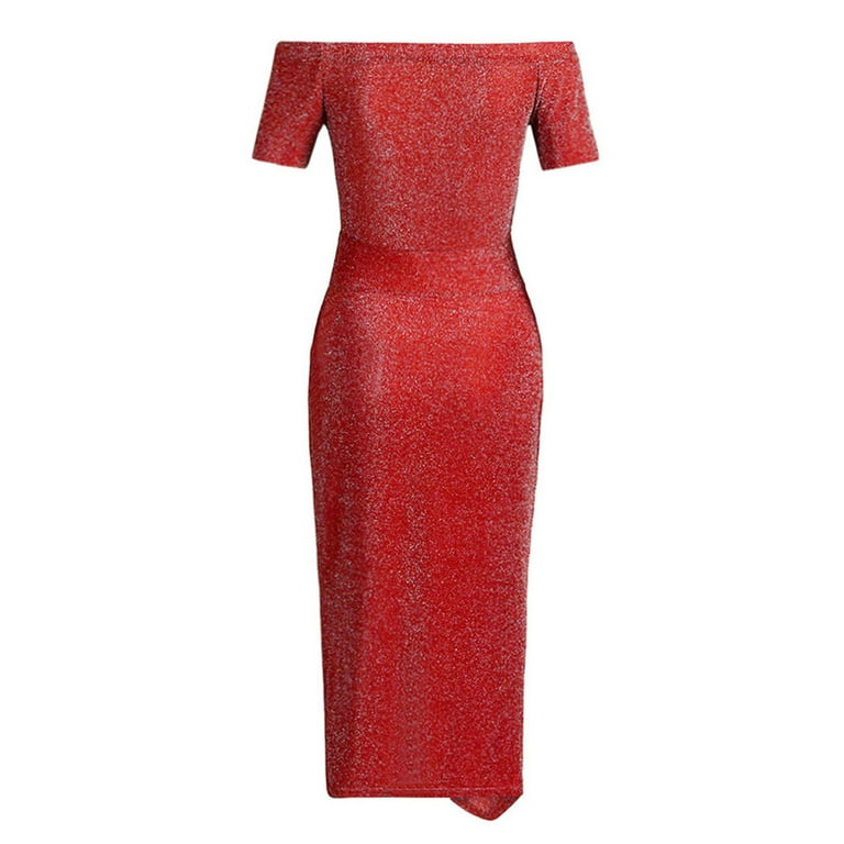 Casual Formal Solid Slit Sequined Off the Shoulder Evening Dress Dresses Casual Formal Solid Slit Sequined Off the Shoulder Evening Dress Dresses