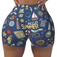 thumbnail image 2 of Fotbe Marine Nautical Shorts Sin Costuras – Shorts Deportivos de Cintura Alta para Mujer, Elásticos para Gimnasio, Yoga, Running o Ciclismo-Large, 2 of 8