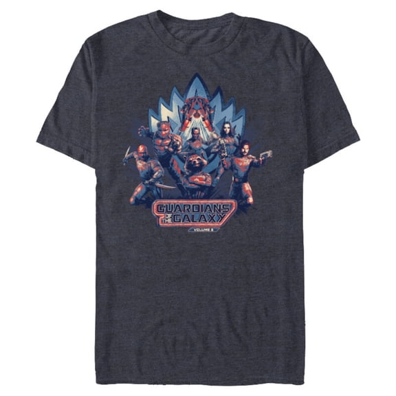 Marvel Guardians of the Galaxy Volume 3 Team Action Bowie - Short Sleeve Blended T-Shirt for Adults - Customized-Navy Heather