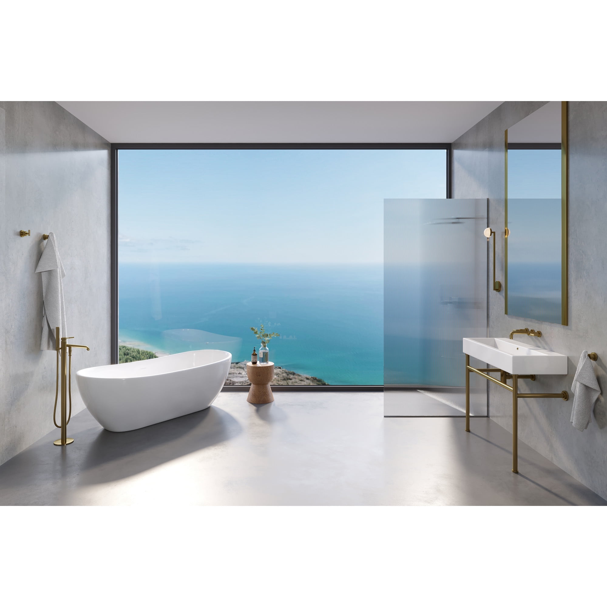 Kingston Brass KS8128DL Concord Double-Handle 3-Hole Wall Mount Bathroom Faucet in Brushed Nickel
