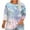 Light Blue Plus Size Blouse for Women_v, variant on CYMMPU Spring Tops Round Neck 3/4 Sleeve Loose Fit Tunic Tops Summer Fashion Shirts Flower Printed Blouses for Women Dressy Casual Plus Size Blouse XXXXXL