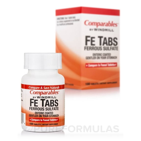 Comparables By Windmill Fe Tabs Ferrous Sulfate Tablets 100 Tablets