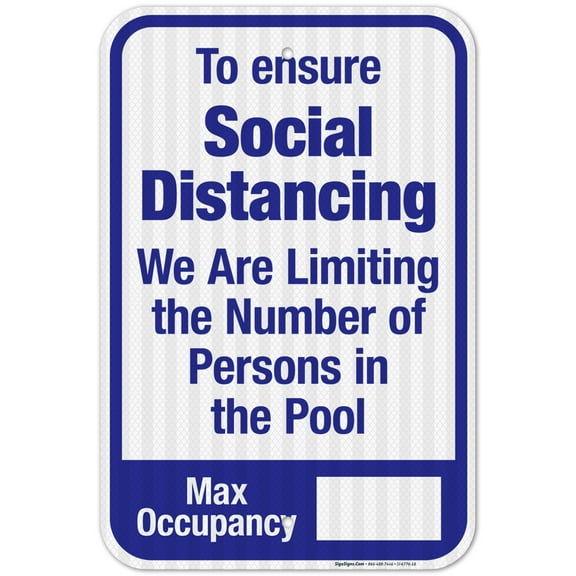 To Ensure Social Distancing We Are Limiting The Number Of Persons Sign, Pool Sign,