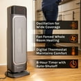 thumbnail image 3 of Comfort Zone 1,500-Watt 29" Oscillating Digital Tower Heater with Full Function Remote, Adjustable Thermostat, and Overheat Protection, Black, 3 of 6