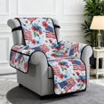 thumbnail image 4 of SCRAWLGOD 250th Anniversary Recliner Chair Slipcover American Flag Hibiscus Print Washable Non Slip Recliner Chair Cover with Pocket Anti Scratch Anti Dust Reclining Cover, 4 of 7
