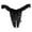 Black, variant on Women's Low Waist Open Crotch Lace Underwear - Pearl Massage Thong - One Size Fits Most