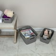 thumbnail image 6 of (3 pack) Mainstays Large Gray Plastic Storage Bin, 15.5 in x 11.4 in x 7 in, 6 of 7