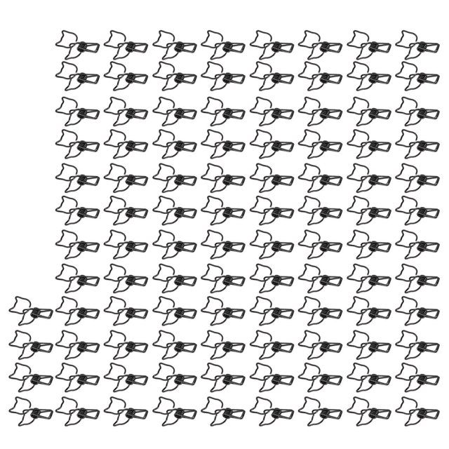 Clips De Carpeta De Metal, Abrazaderas De Carpeta De Gato Ahuecadas, Brillo Exquisito, Fuerza Fuerte De 100 Piezas Para Oficina ANGGREK Negro