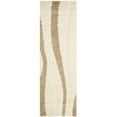 thumbnail image 6 of SAFAVIEH Florida Ellen Abstract Shag Area Rug, Cream/Dark Brown, 5' x 5' Square, 6 of 7