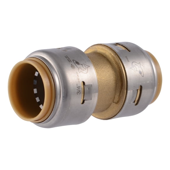 SharkBite Max 3/4 Inch Coupling, Push-to-Connect Brass Plumbing Fitting, PEX Pipe, Copper, CPVC, UR016A