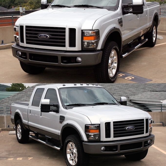 Fits 2008 2009 2010 F250 F350 F450 F550 Super duty Black Headlights 08-10