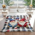 thumbnail image 5 of Gnomes 4th of July Throw Blankets, Patriotic Red Blue Stars Soft Fleece Blanket Decorative for Home Sofa Couch Chair Living Bedroom, 50x60 inches, Black White Plaid, 5 of 8