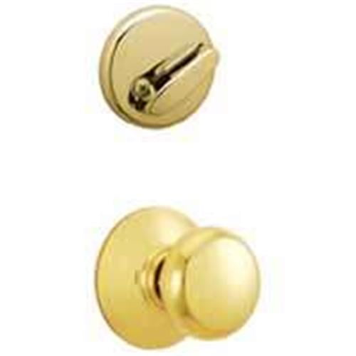 Schlage Residential F59 PLY 605 F Series Interior Pack, Bright Brass, Knob Handle, 1-5/8 to 2 in Thick Door