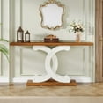 thumbnail image 4 of Tribesigns 55" Farmhouse Console Table - Vintage Sofa Entryway Table with Geometric Base, Brown & White, 4 of 7