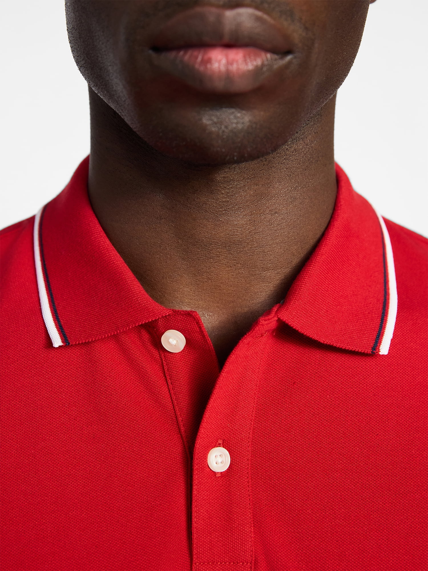 George Men's and Men's Big & Tall Tipped Pique Polo Shirt with Short Sleeves, Sizes XS-5XL, LT-3XLT