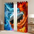 thumbnail image 2 of Ice Fire Hockey Curtains,Sports Curtains Hockey Decor Bedroom,Ice Hockey Puck Curtains Blue and Red Window Curtains 2 Panels 42"Wx63"L, 2 of 6