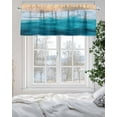 thumbnail image 3 of Summer Ocean Gradient Waves Valances for Windows,Kitchen Valance Rod Pocket Short Curtain,Coastal Beach Watercolor Valance Curtain Window Valances for Bedroom Living Room 42x12in, 3 of 9